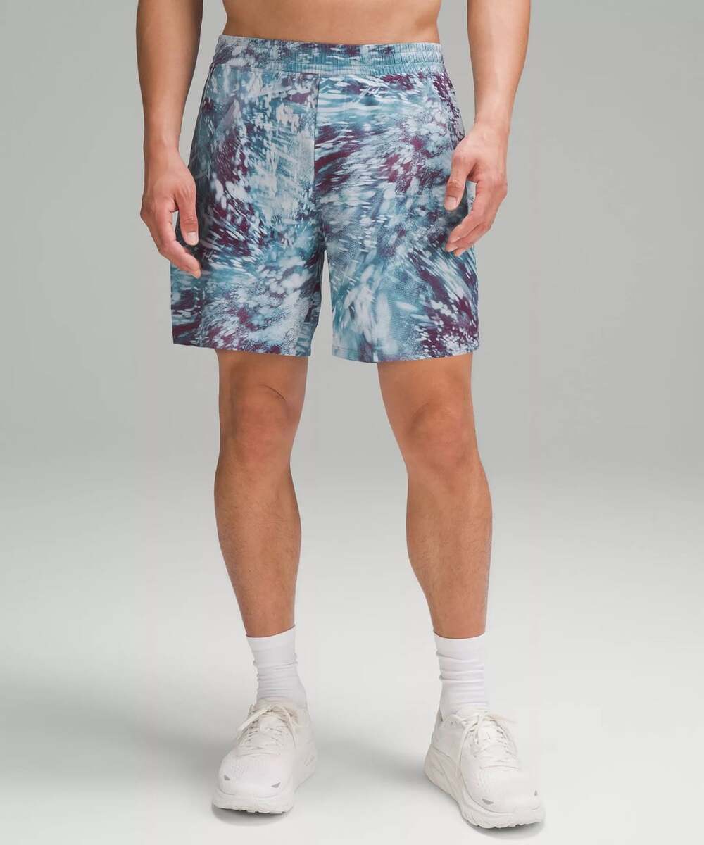 Lululemon Pace Breaker Short 7" Size S Blue Print Athletic